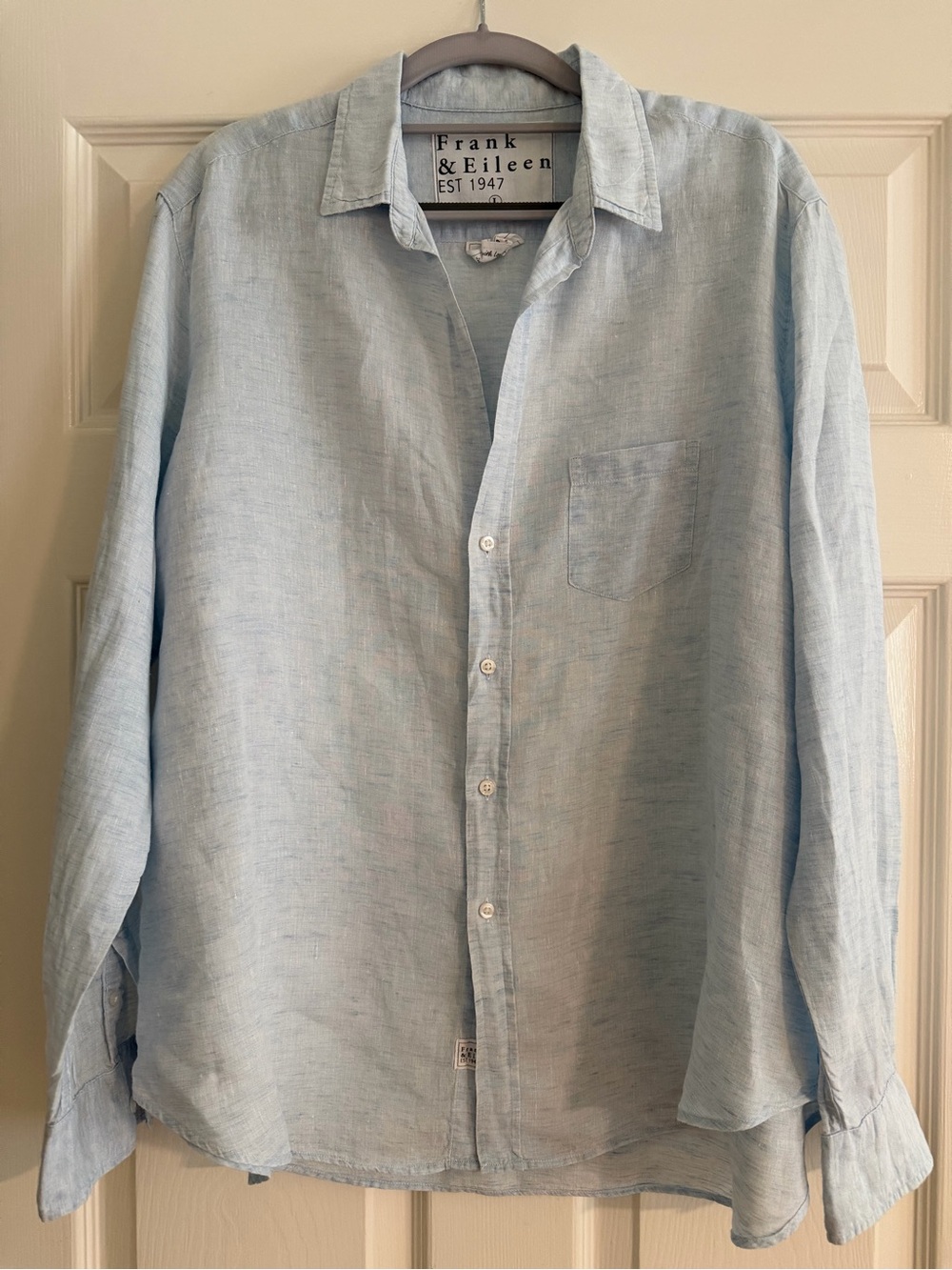 Frank & Eileen Pale Blue Linen Button-Down Shirt - Picture 3 of 3